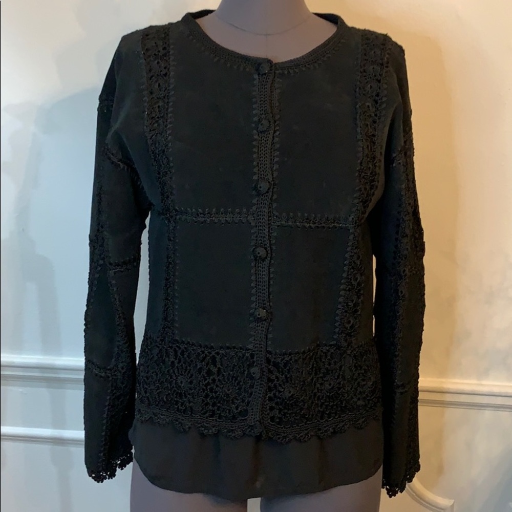 Vintage Leather and Lace Jacket